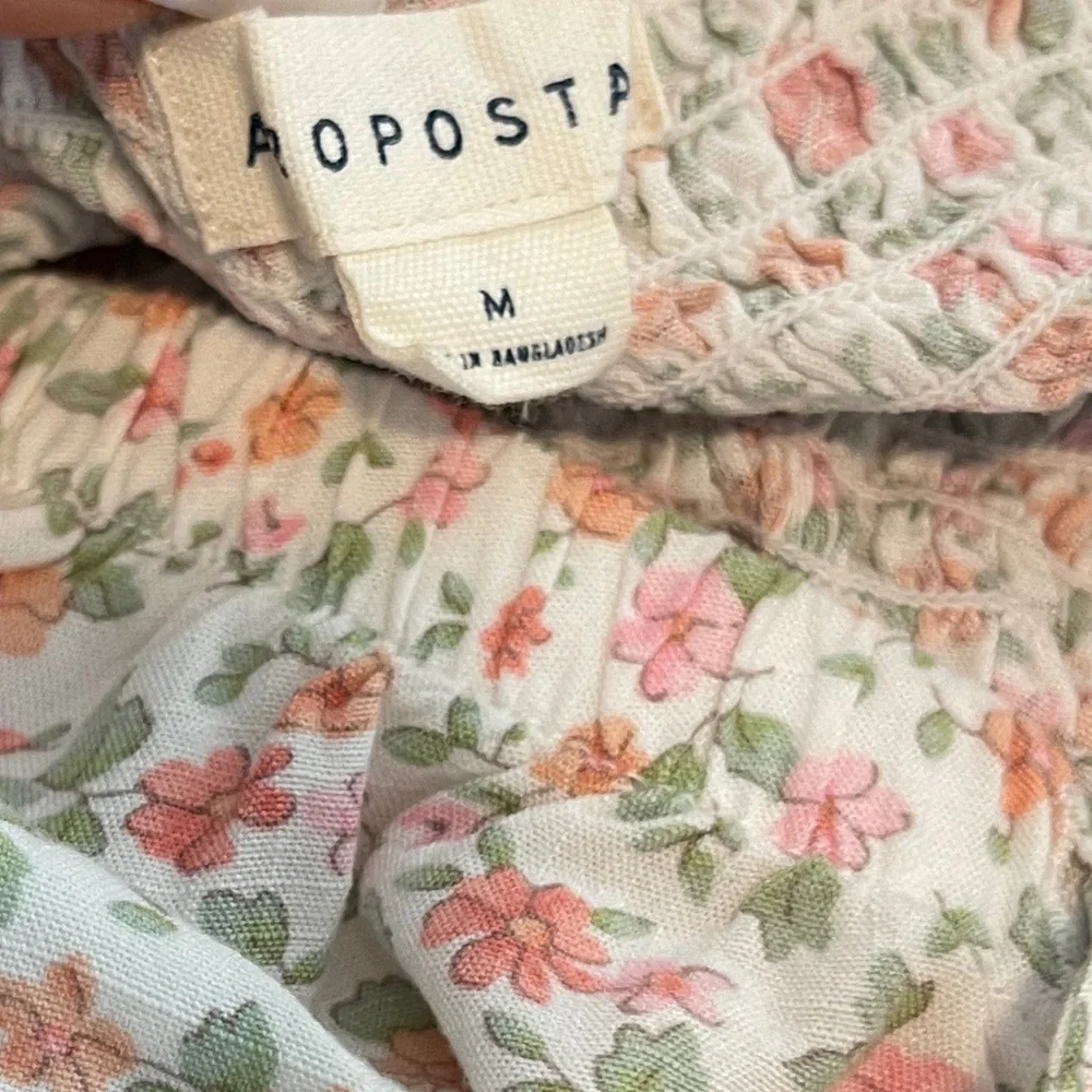 Aeropostale Womens Set Size Medium White Floral Crop Top and Shorts Two Piece - Picture 5 of 14